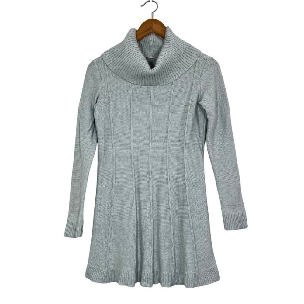 Soft Surroundings Cowl‎ Neck Sweater Tunic Pastel Mint Sz S Casual Elegant Boho - Picture 2 of 9